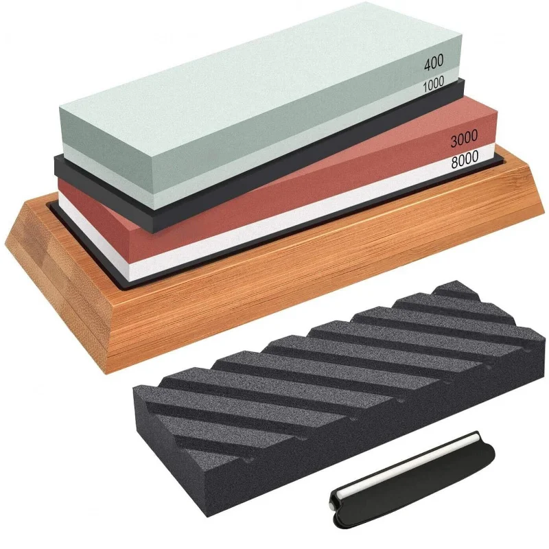 Whetstone Sharpening Stone Set 400/1000 3000/8000 Grit Knife Sharpener with Holder Abrasive Tools Category