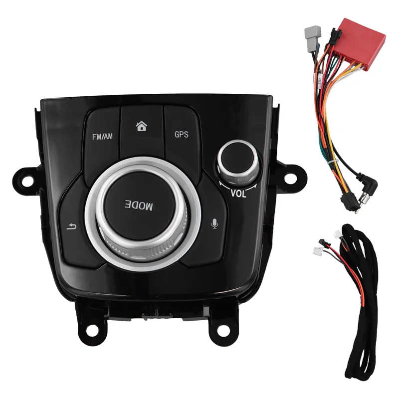 Interruptor de Control de consola de coche con clase, marco de superficie de navegación, botón de control de consola para Mazda 3 Axela 2014-2019 BHN1-66-CM0C