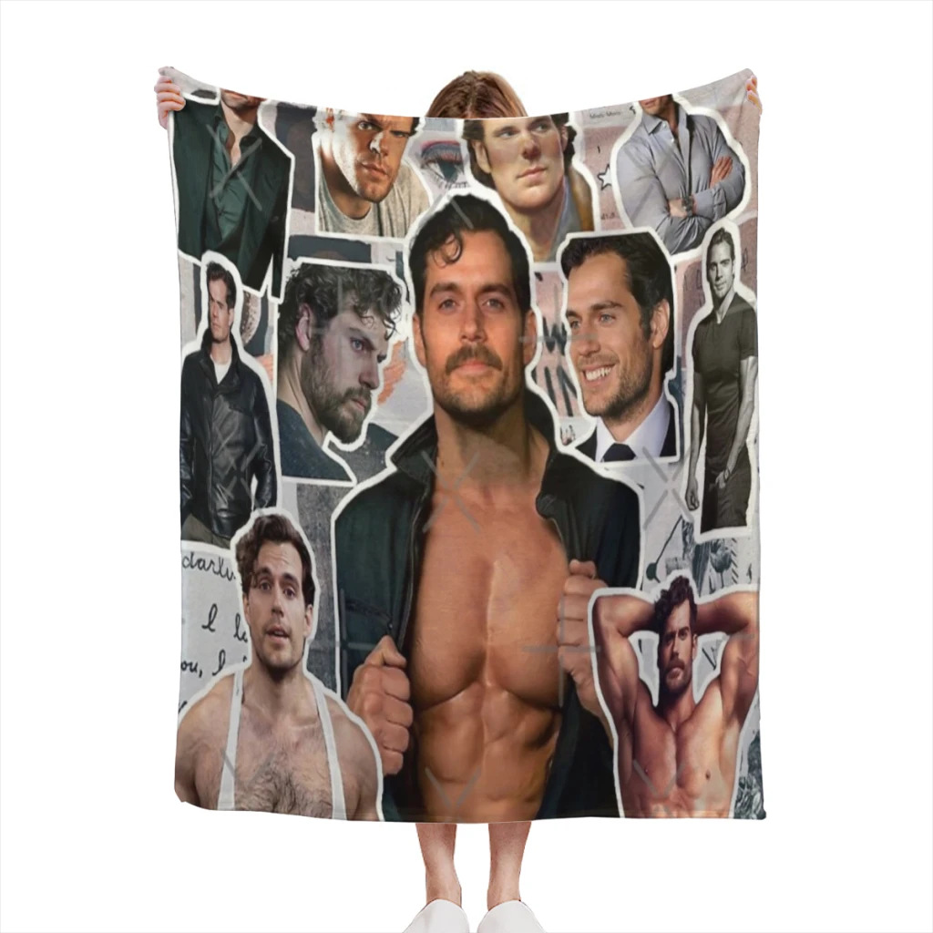 

henry cavill photo collage Summer Blanket Thin Blanket Comforter Flannel Soft throw Blankets Warm Home and decoration