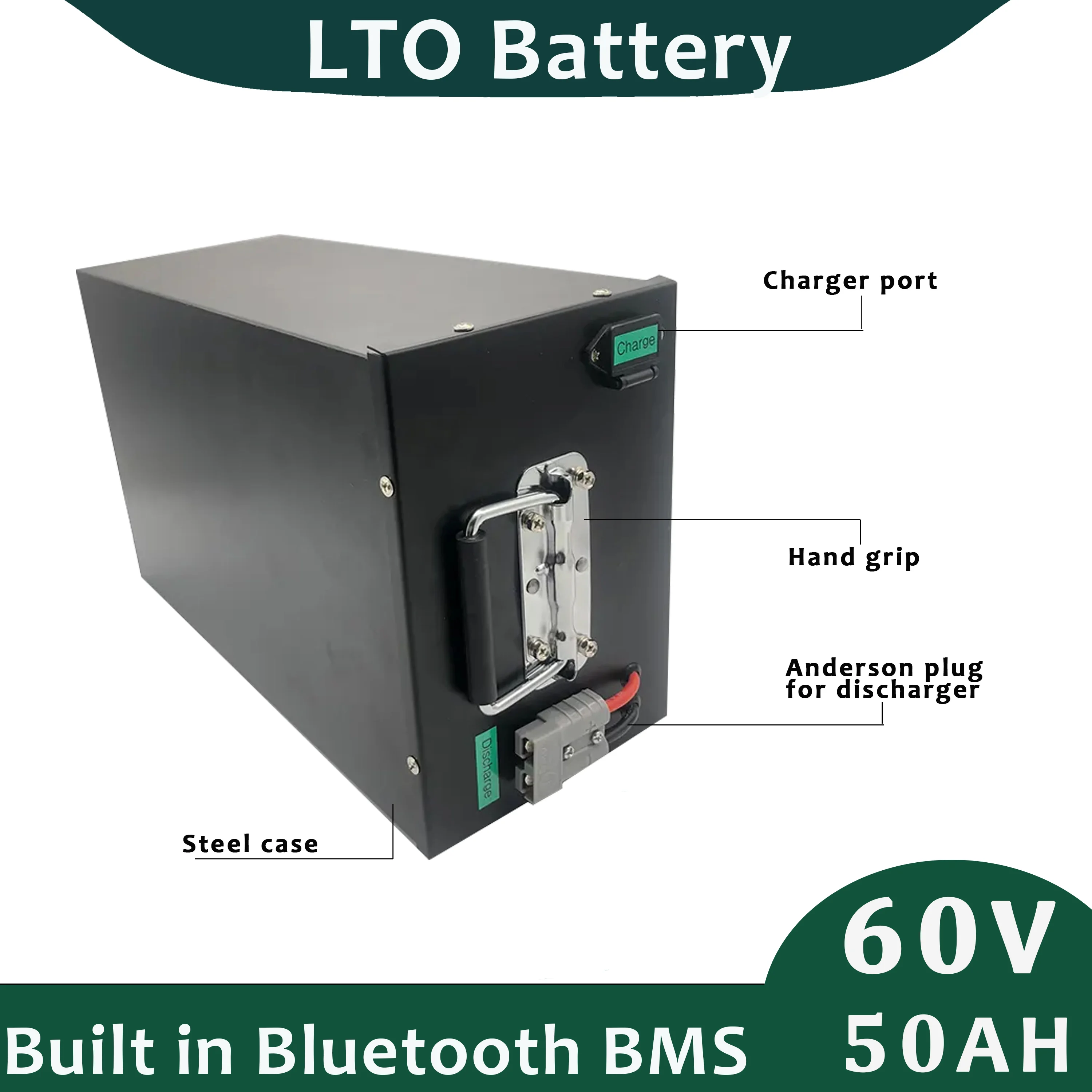 26S 60V 50Ah LTO Battery Lithium Titanate with 5A Charger For Free Perfect For Solar Storage Energy  Camper Cart