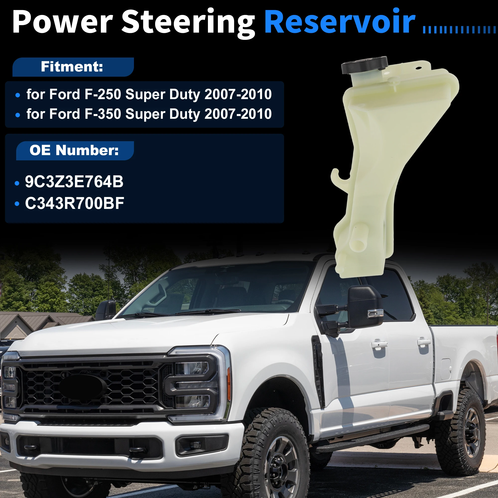 

Бачок насоса гидроусилителя рулевого управления UXCELL для Ford F-250 Super Duty 07-10 No 9C3Z3E764B