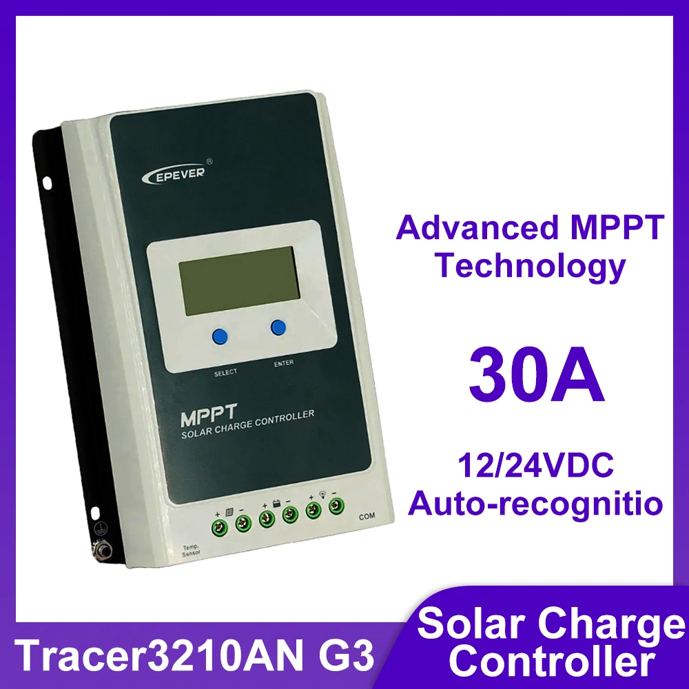 

Контроллер заряда солнечных батарей EPEVER 30A 12/24VDC Tracer3210AN G3 MPPT с функцией постоянного выходного напряжения