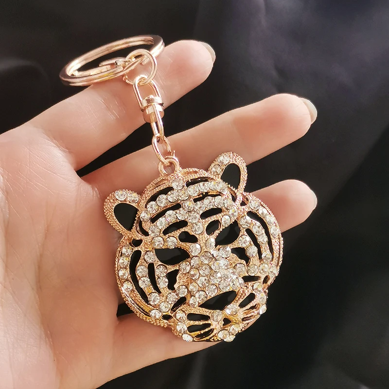 SINLEERY Fashion Animal Rose Gold Color Lobster Clasp Metal Keychain Snake Cubic Zirconia Key Holder Ring jewelry