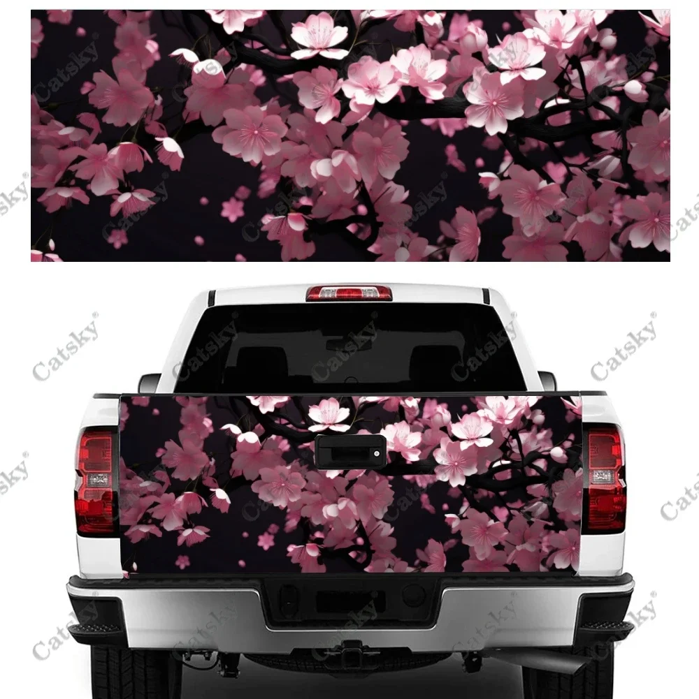 Dreamy Beautiful Cherry Blossom Truck Tailgate Wrap Professional Grade Material Universal Fit for Full Size Trucks Weatherproof