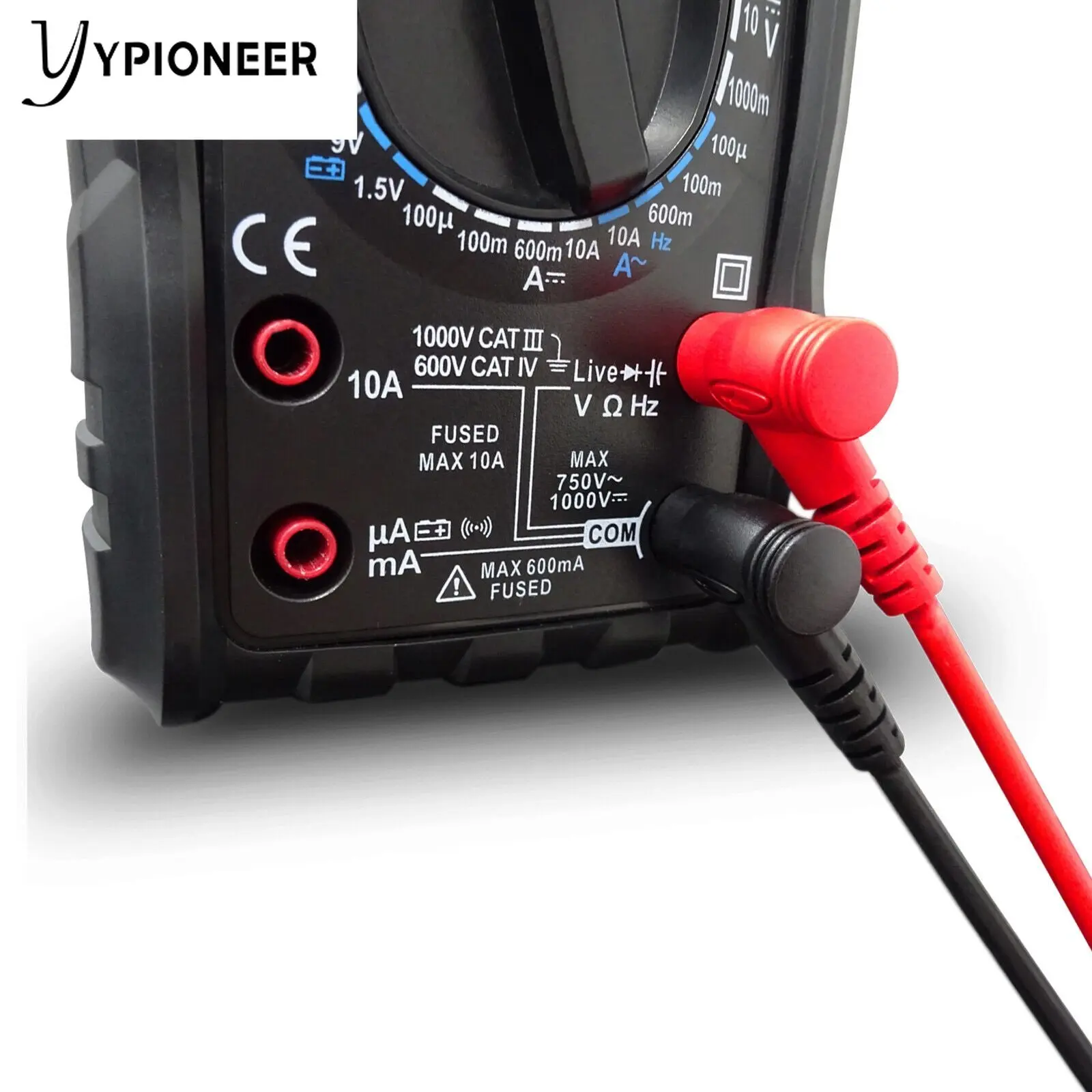 YPioneer-Kit de cables de prueba P1502B, multímetro Universal con pinzas de cocodrilo de empuje para pruebas eléctricas