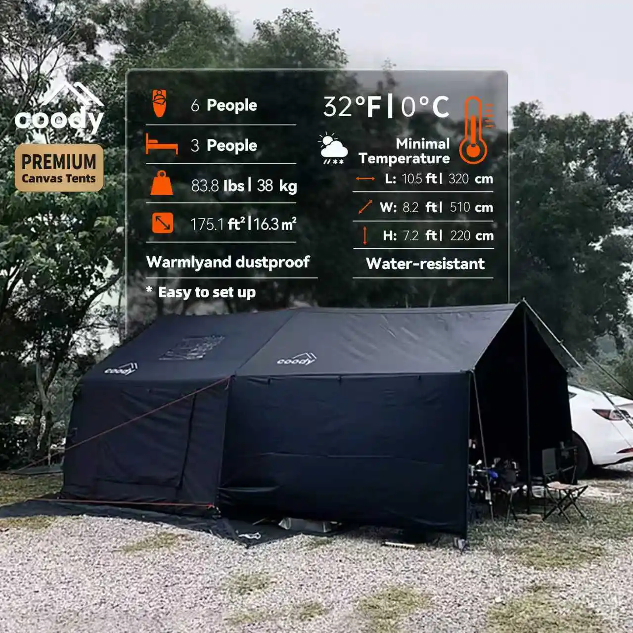 

8.0+Framed Foyer Air Tent-Black Exclusive High Quality Air Tent Factory Direct Glamping Tent