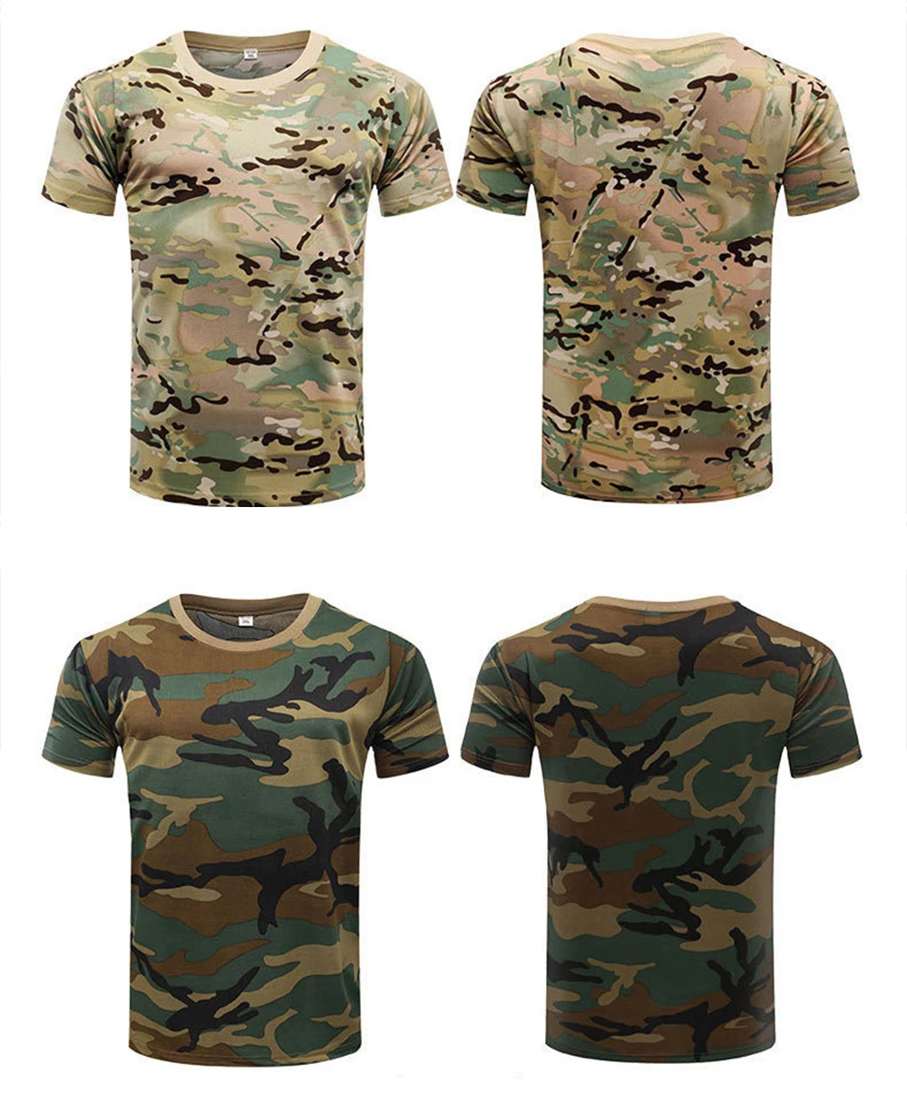 Outdoor-Sport Herren T-Shirts 3D Camouflage Schnelltrocknend O-Ausschnitt Kurzarm Oberteile Shirt Camo Wandern Jagd T-Shirt 2026 Mode – Detail 11