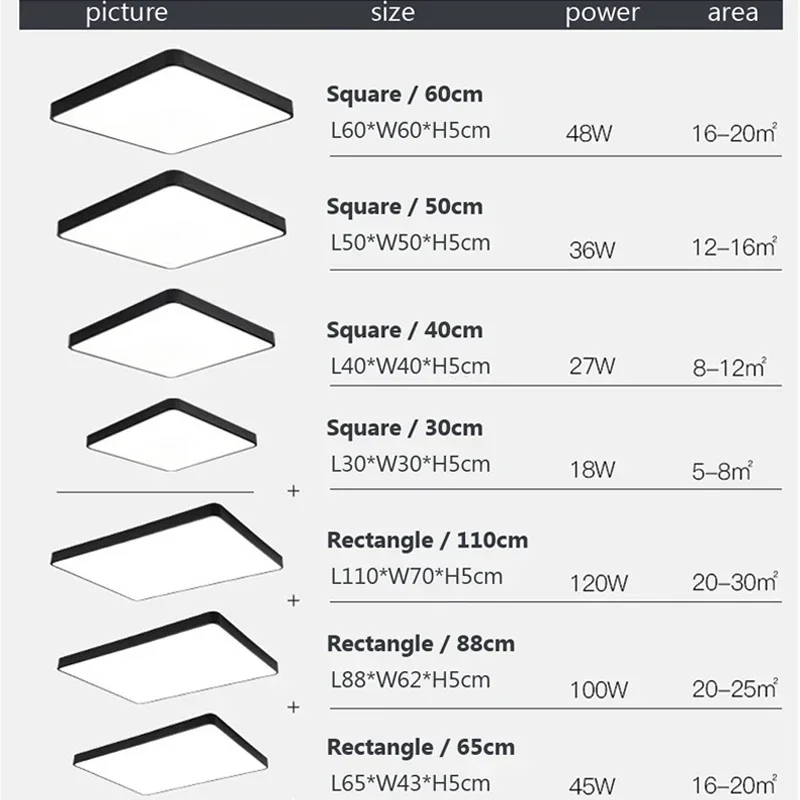 Moderne LED-Deckenleuchte, minimalistisch, quadratisch, schwarz, weiß, Dekorlampe für Schlafzimmer, Wohnzimmer, Flur, Esszimmer, Gang, Innenbeleuchtung