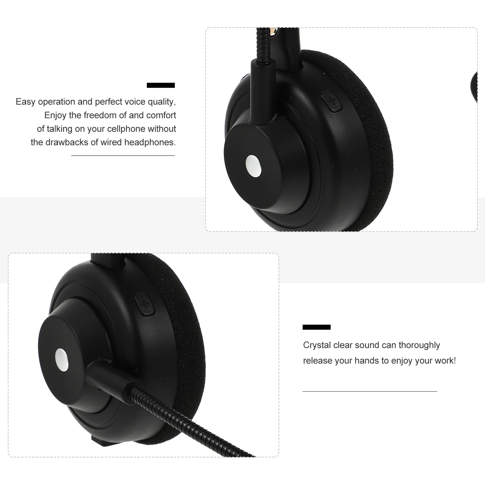 

Headphones Wireless Stereo Earphone For Smartphone Mp3 Black 18H Talk Time Multipoint Connection Headset For Cell