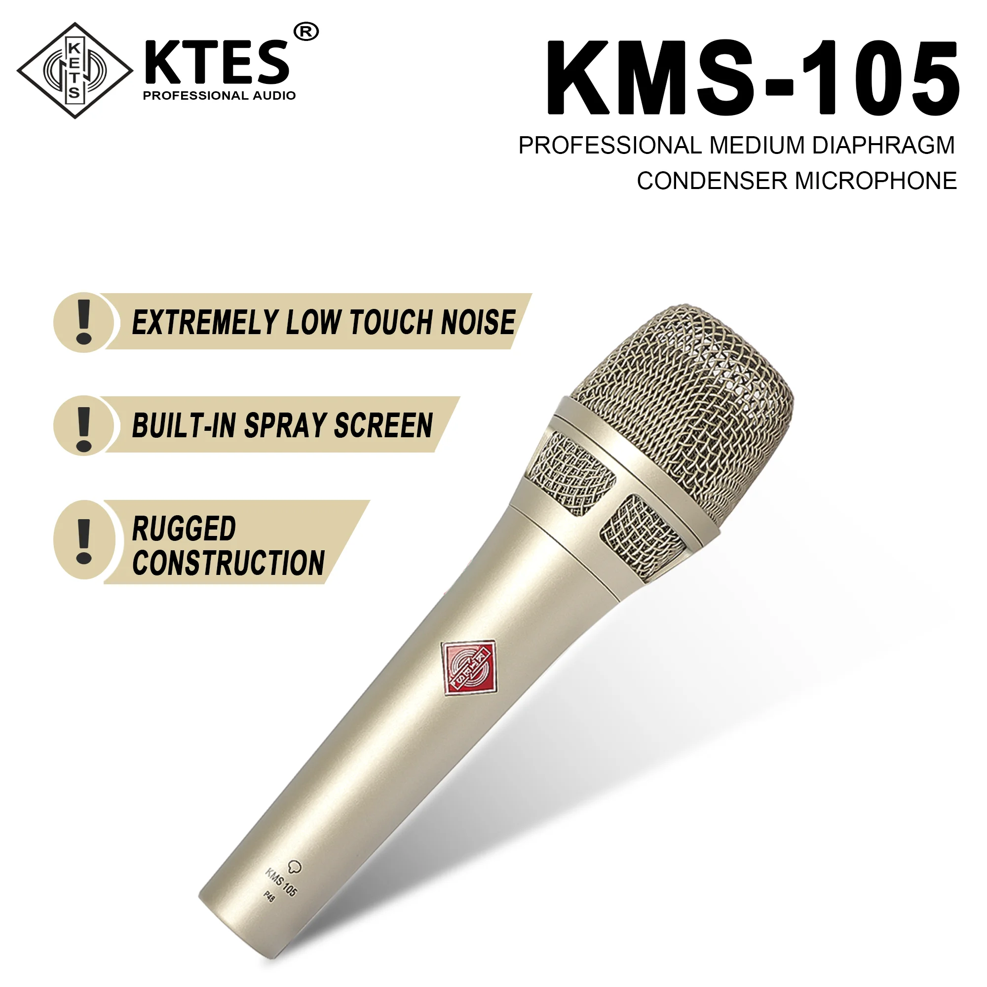 

Конденсаторный ручной микрофон KMS 105 с разъемом XLR для вокала, для живых выступлений, стриминга, подкастинга, домашней студии и озвучивания