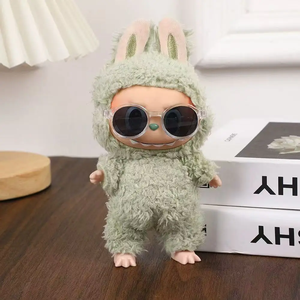 for 17cm labubu Glasses 6.5cm Transparent Plastic Glasses For 1/8 1/6 1/4 BJD for Labubu MSD SD Plush for EXO Doll sunglasses