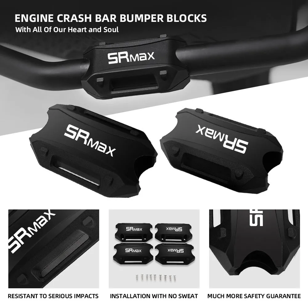 25MM Motorcycle Engine Guard Bumper Crash Bar Protection Blocks For Aprilia SRMAX SR-MAX 250 300 125 SR-MAX250 SRMAX300 SR4MAX