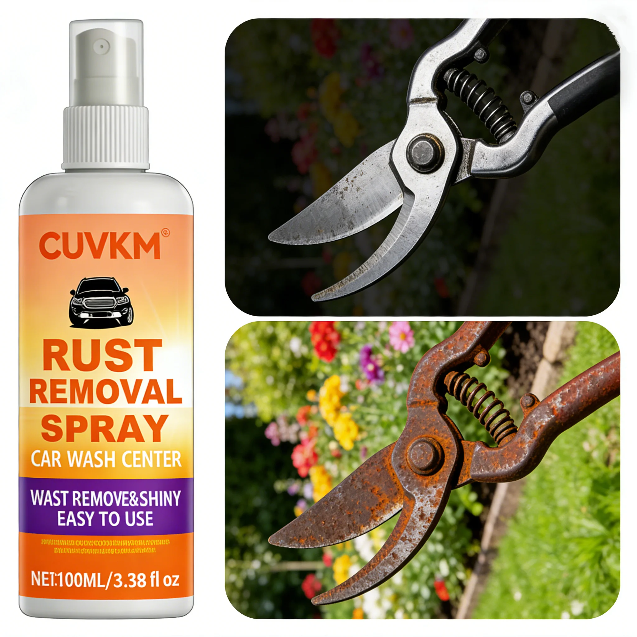Multi-Surface Rust Remover Liquid Anti-Rust Coating for Metal, Bicycle, Car and Machinery