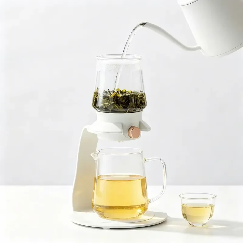 Modern Glass Teapot Set for Cold Brew Coffee and Tea Heat Resistant Borosilicate Pot with Filter for Iced Beverages Home