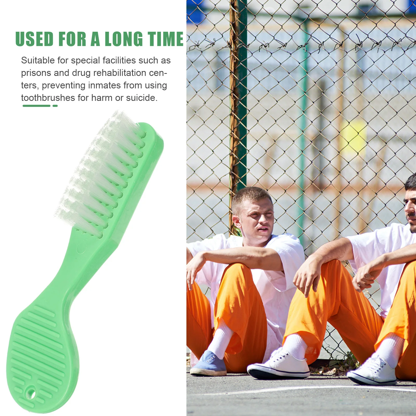 10 pezzi spazzolino da denti a testa grande manico corto resistente all'usura uso della prigione spazzola orale impugnatura comoda detergente per denti mini spazzolino da denti