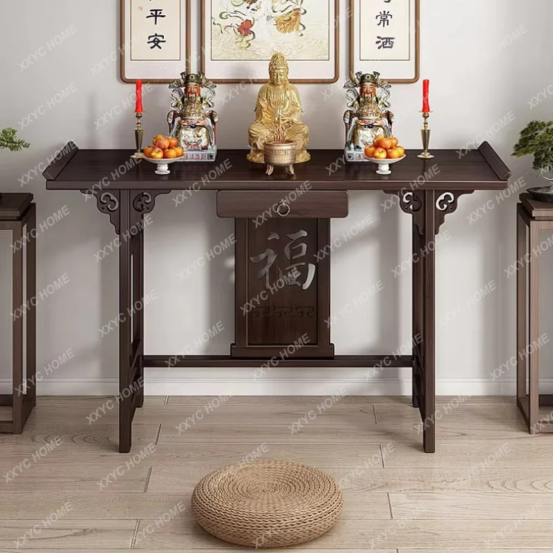 XXNew Chinese Style Buddhist Shrine Altar Table for Home Worship God of Wealth Guanyin Buddha Statue Stand