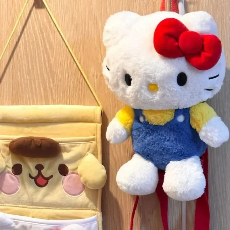 Xiuya olá kitty das mulheres mochila boneca de pelúcia bonito moda japonesa pequena bolsa luxo designer 2024 feminino kawaii nova mochila