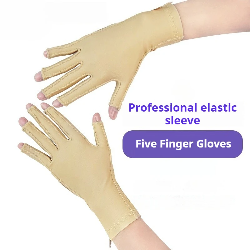 

Компрессионные перчатки для управления шрамами от ожогов, эластичные перчатки для повязки под давлением для рук, ладони, заживления пальцев, восстановления, ухода