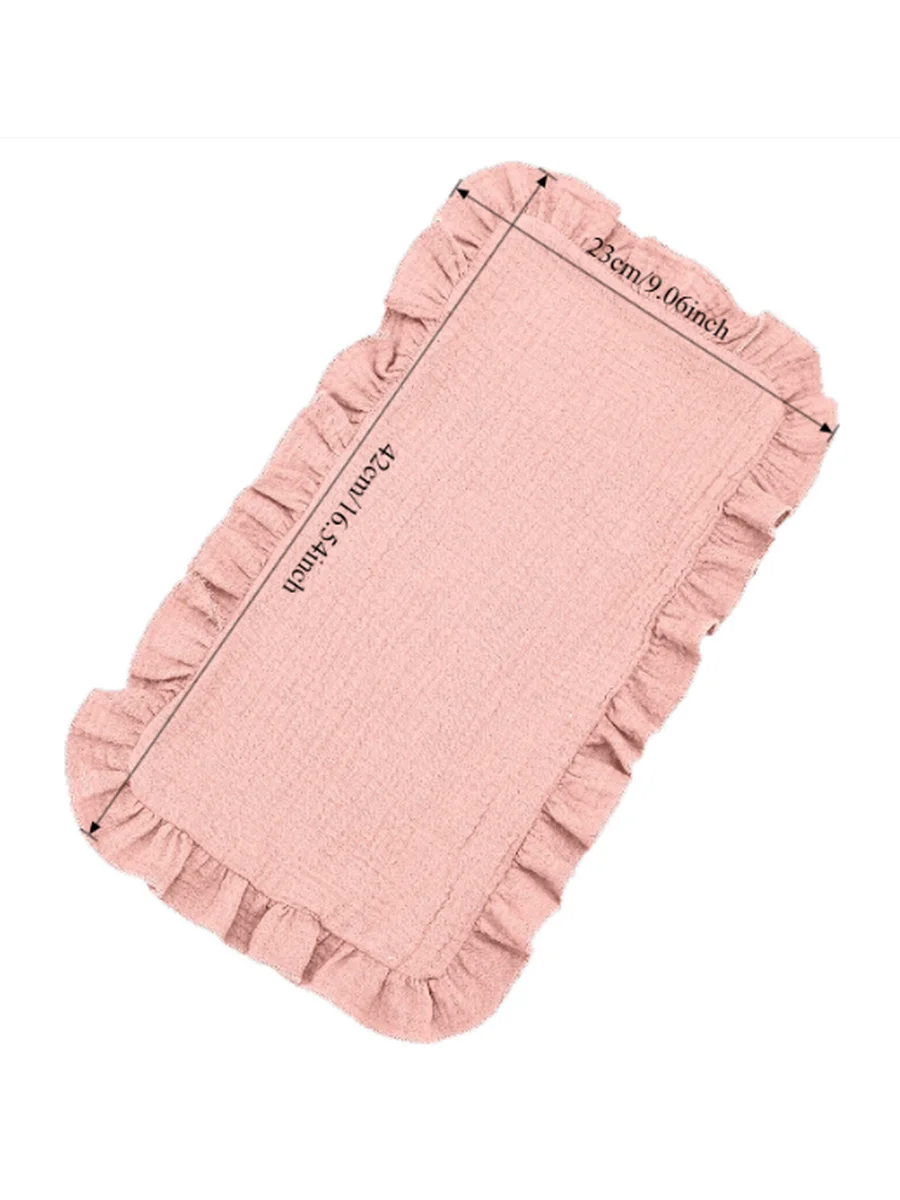 5PCS Soft Baby Burp Cloth with Lace Edges Multi-Functional Spill-Proof Shoulder Pad Newborn Calming Towel for Infants
