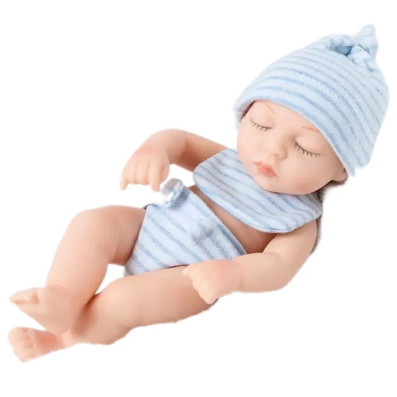 Reborn bébé poupées enfants jouets 7 pouces jouet 18 cm Figure Kawaii articles expédition rapide poupée avec vêtements chapeau pour filles enfants compagnon