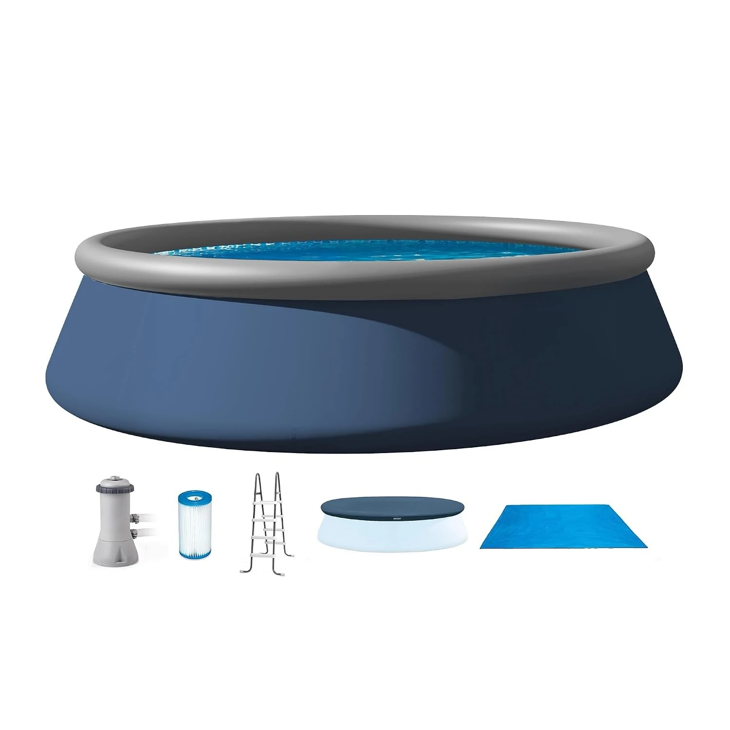 15ft x 42in Inflatable Ring Above Ground Pool Set w/Pump | 26165VM - 1000 GPH Cartridge Filter Pump, Custom