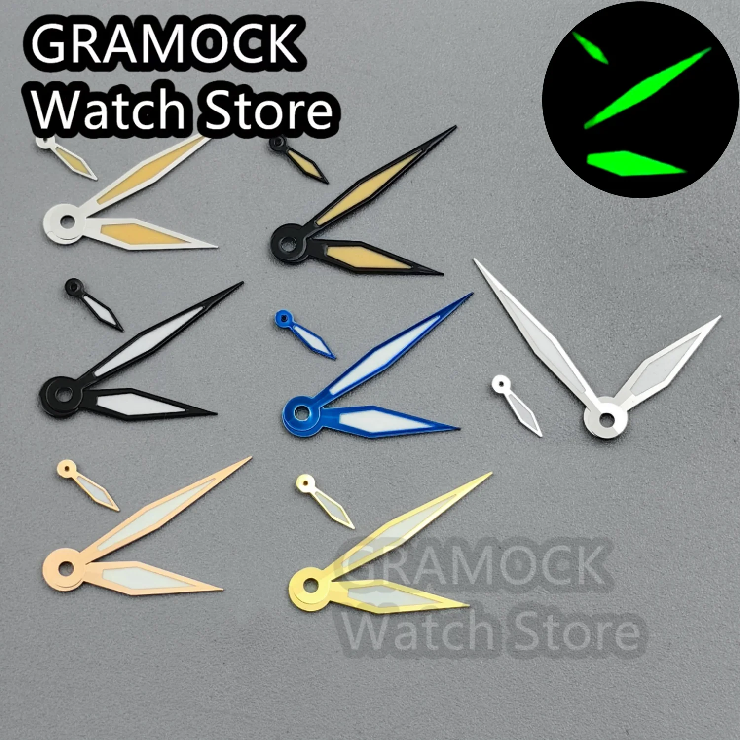 GRAMOCK Grün Leuchtzeiger Silber Gold Rose Schwarz Blau Uhrzeiger Für ETA 6497 6498 ST3600 3620 Uhrwerk Uhrenzubehör Teil