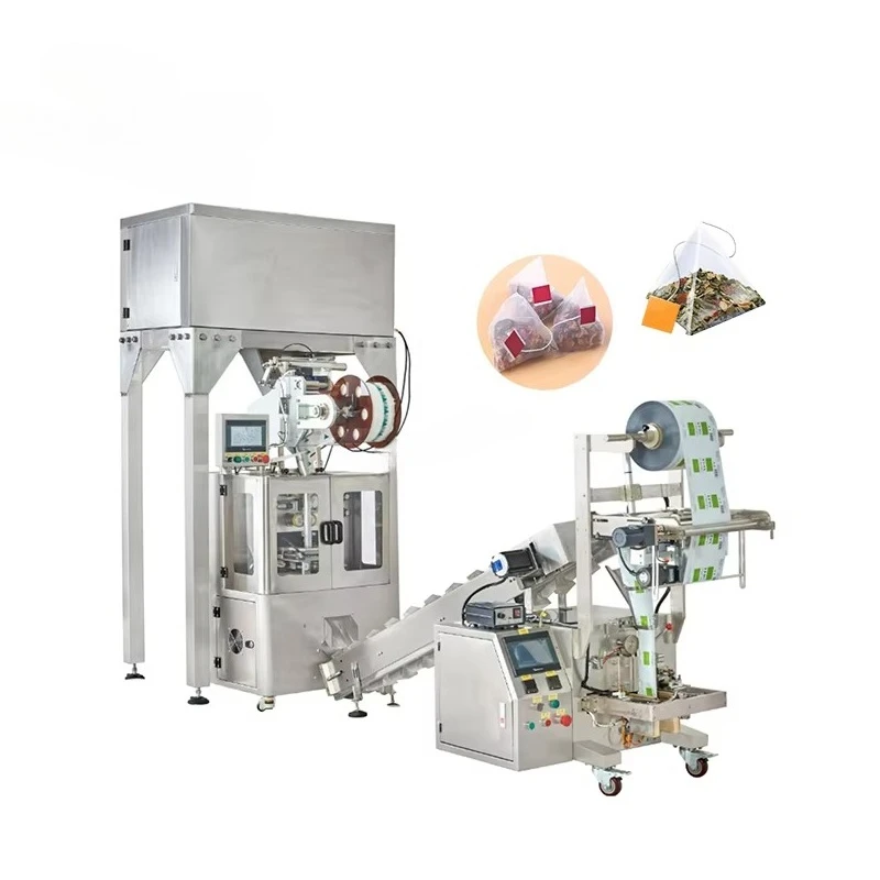 Máquina automática para envasar, llenar y sellar bolsitas de té triangulares de nailon, máquina pequeña para fabricar y envasar bolsitas de té no tejidas