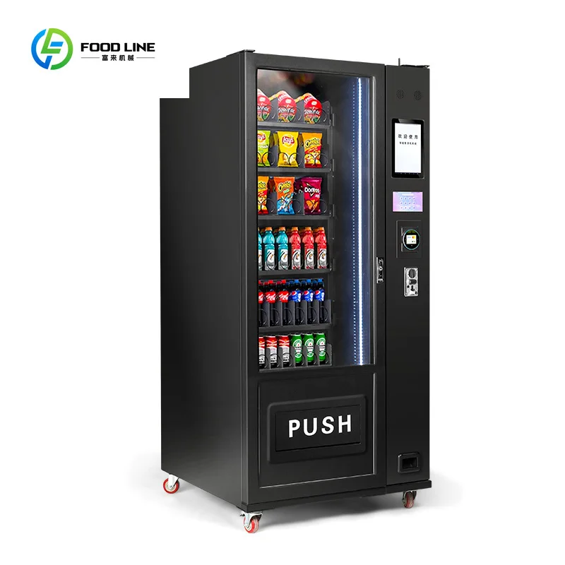 حار بيع كومبو آلة بيع المشروبات والوجبات الخفيفة مع شاشة تعمل باللمس الصغيرة مع الثلاجة الدفع بدون كاجوال #3