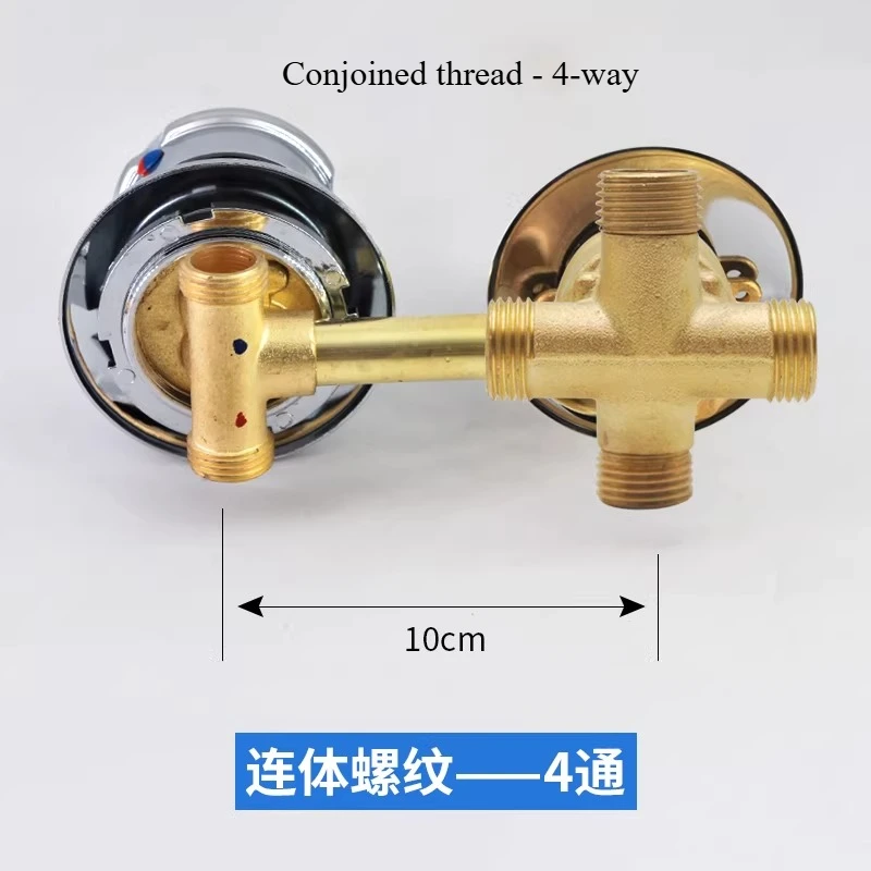 2/3/4/5 Ways Water Outlet Screw Thread Center Distance 10cm Mixing Valve Brass Bathroom Shower 3