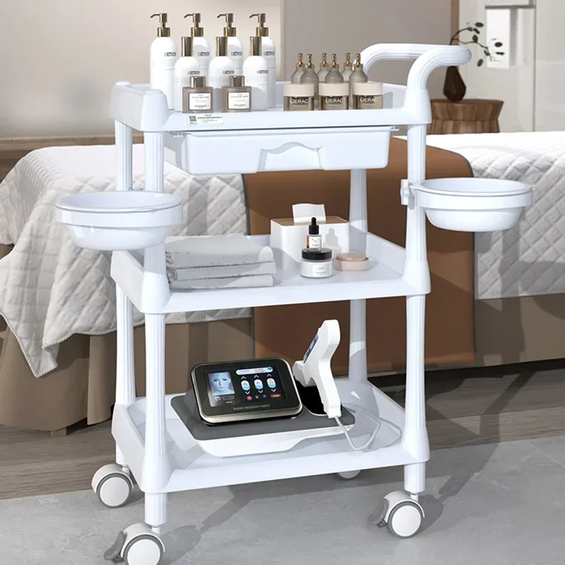Italian Style Storable Beauty Salon Salon Trolley Multifunctional Barber Shop Salon Trolley Designer Furniture Salonvogn HBSC
