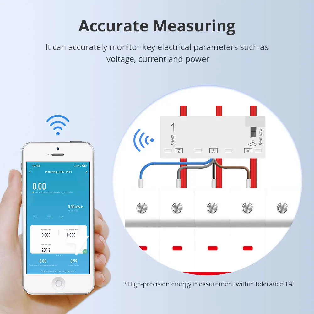 Yagusmart 3 Phase 4 Wire Smart Energy Meter 63A Zigbee WiFi Power Monitoring Alarm Sensor 208V 415V Work with Tuya APP