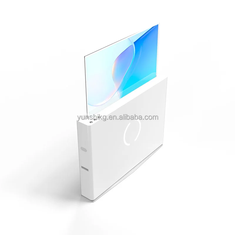 Auto-Lift OLED Display Stand with Transparent Display Indoor Advertising Player Design for Elevator Use