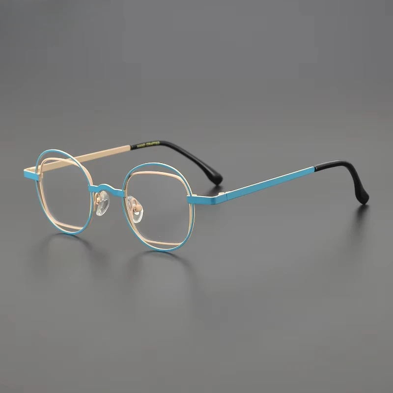 High Quality Polygonal Titanium Alloy Eyeglass Frame for Men Women New Can Be Paired with Myopia Anti Blue Light Glasses 76864