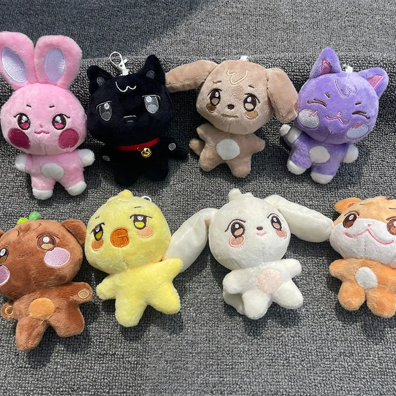 New Kpop Cartoon Rabbit Doll Keychain Kawaii Figure Pendant Keyring Children Toy Plushie Keychains Fans Girls Birthday Gifts