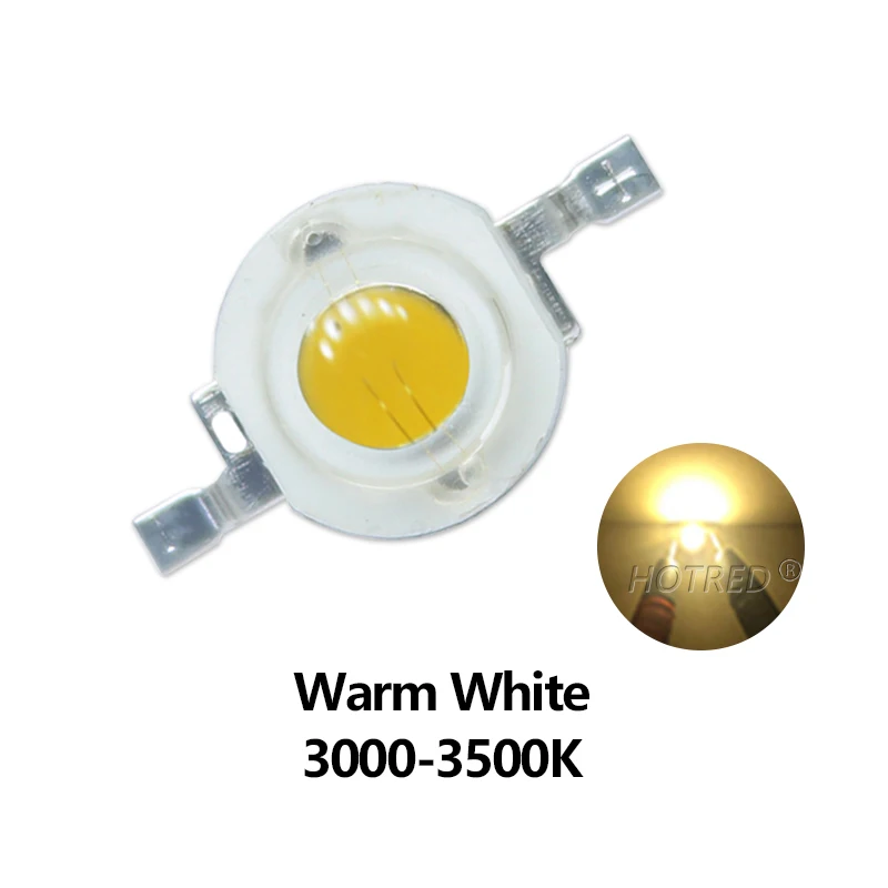 50 Stück echte volle Watt 3V LED 1W 3W 30/45mil Hochleistungs-Chip-Perlen kalt warm weiß rot blau grün gelb für Blubs wachsen DownLight