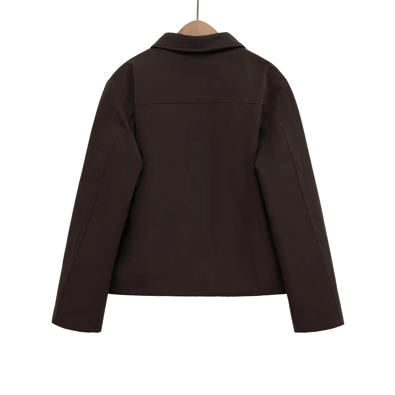 Jaket Wanita Musim Gugur 2025 Model Baru Warna Solid Berbahan Katun Berisi Dakron Gaya Retro Kancing Chic Kasual Jaket Luar Wanita