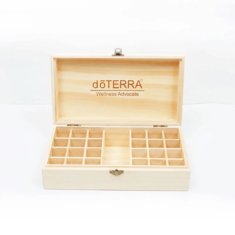 Essential Oil Storage Wooden Box 25 Compartment Storage Box 15ML 24+1 Compartment Essential Oil Display Box