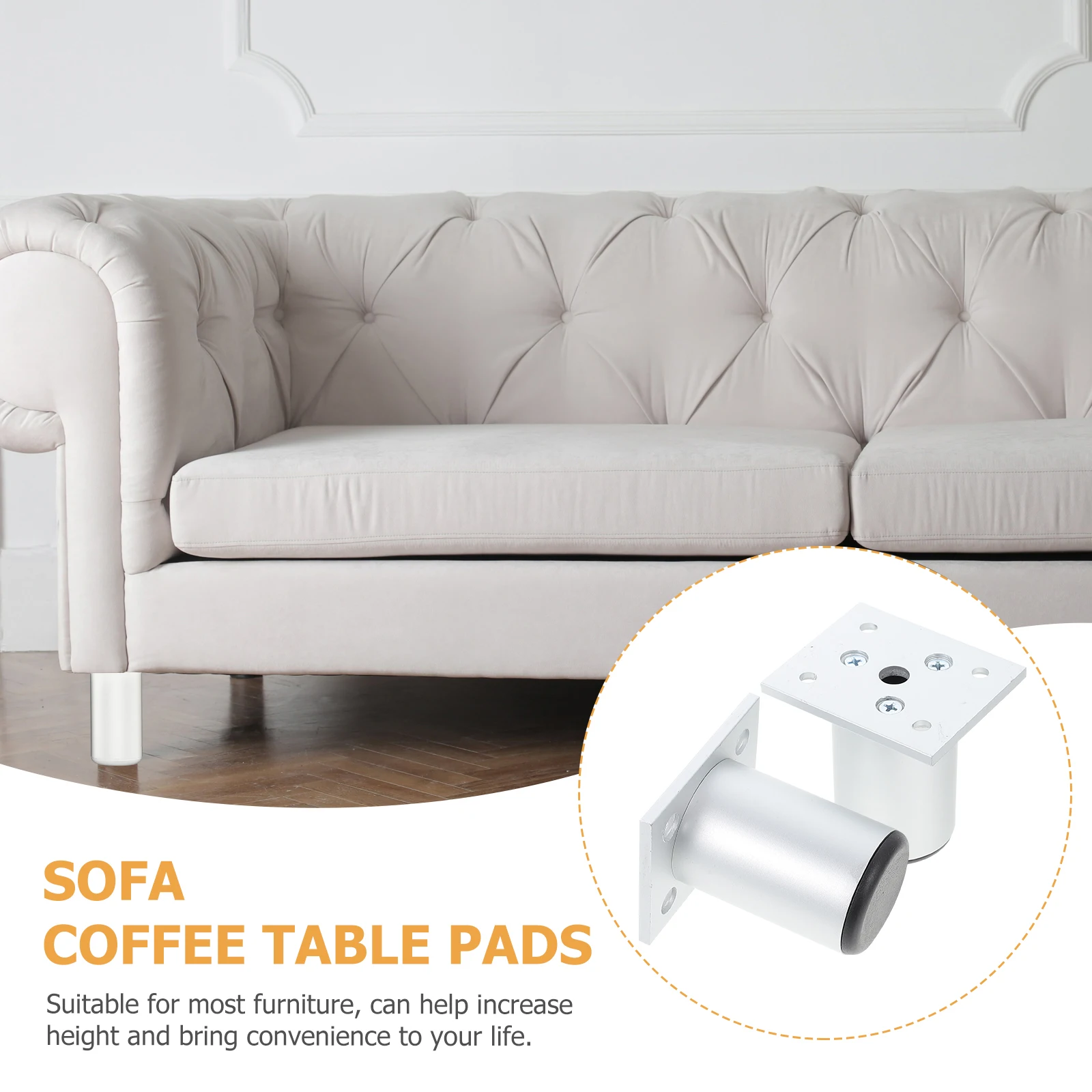 

2Pcs Adjustable Aluminium Alloy Furniture Table Legs Practical Sturdy Replacement Feet for Cabinet Sofa Dining Desk