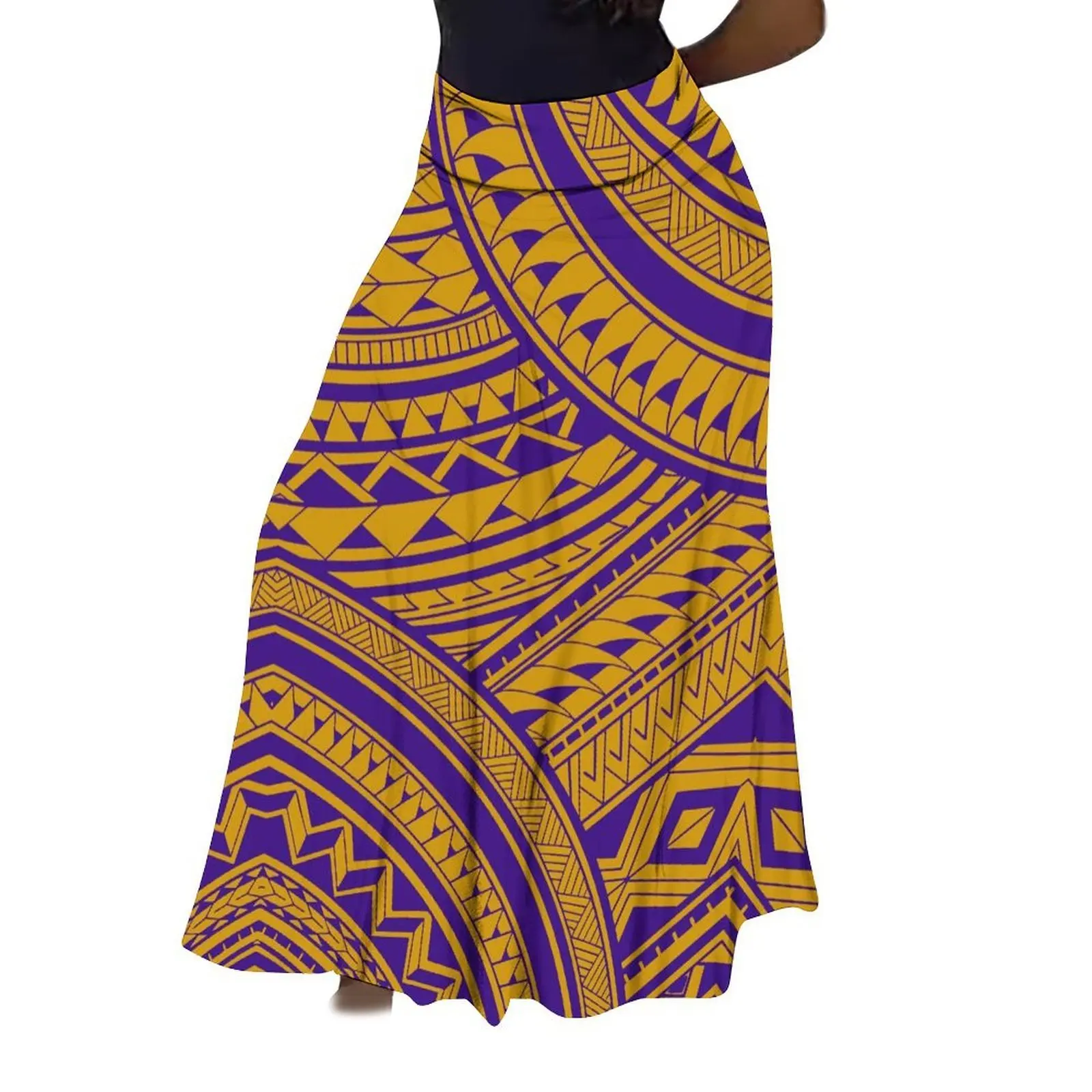 Summer Custom Women'S Formal Dress Fashionable High-Waisted Long Skirt For Festival Party Polynesian Pleated Half-Length Skirt