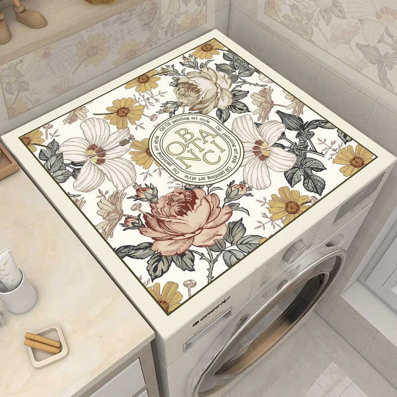 

Printed Washing Machine Dust Cover Absorbent Anti-skid Table Pad Multi-functional Dirt Resistant Floor Mat Coffee Dish