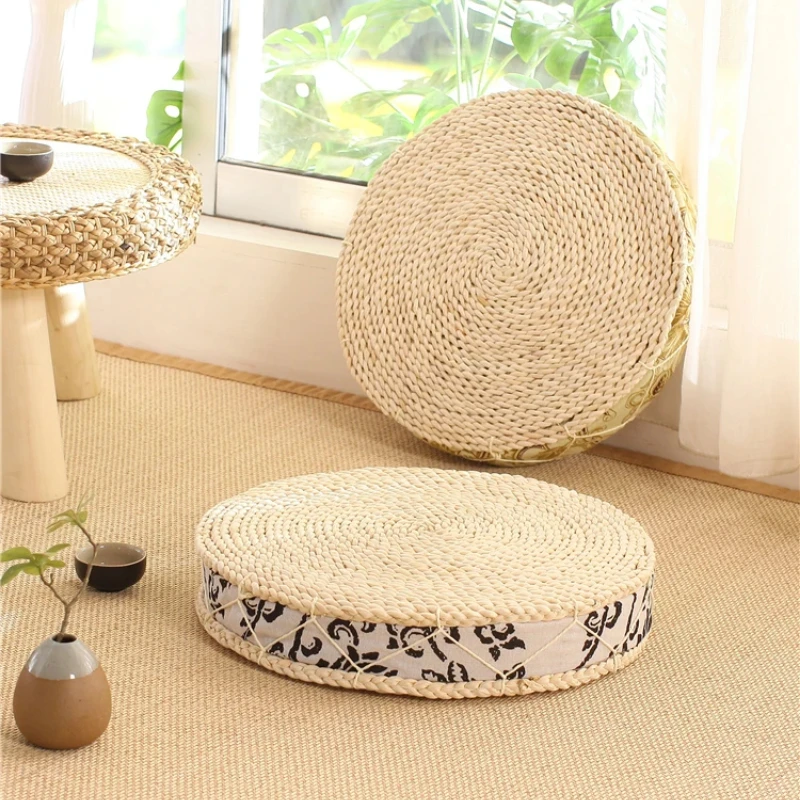 Balcony Futon Cushion  Comfortable Straw Rattan Mat for Bay Windows Japanese Tatami Floor Seating and Living Room Decor