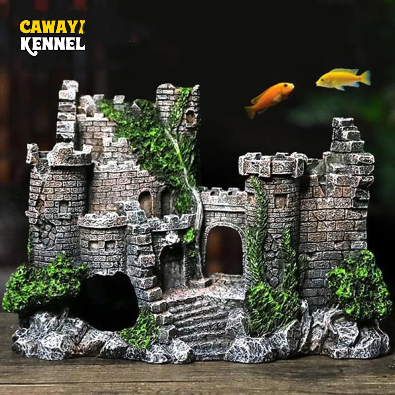 Losowy kolor Kreatywny kształt zamku Ozdoby do akwarium Dekoracja krajobrazu Żywica Rockery Akwarium Rockery Ozdoba rzemieślnicza do domu