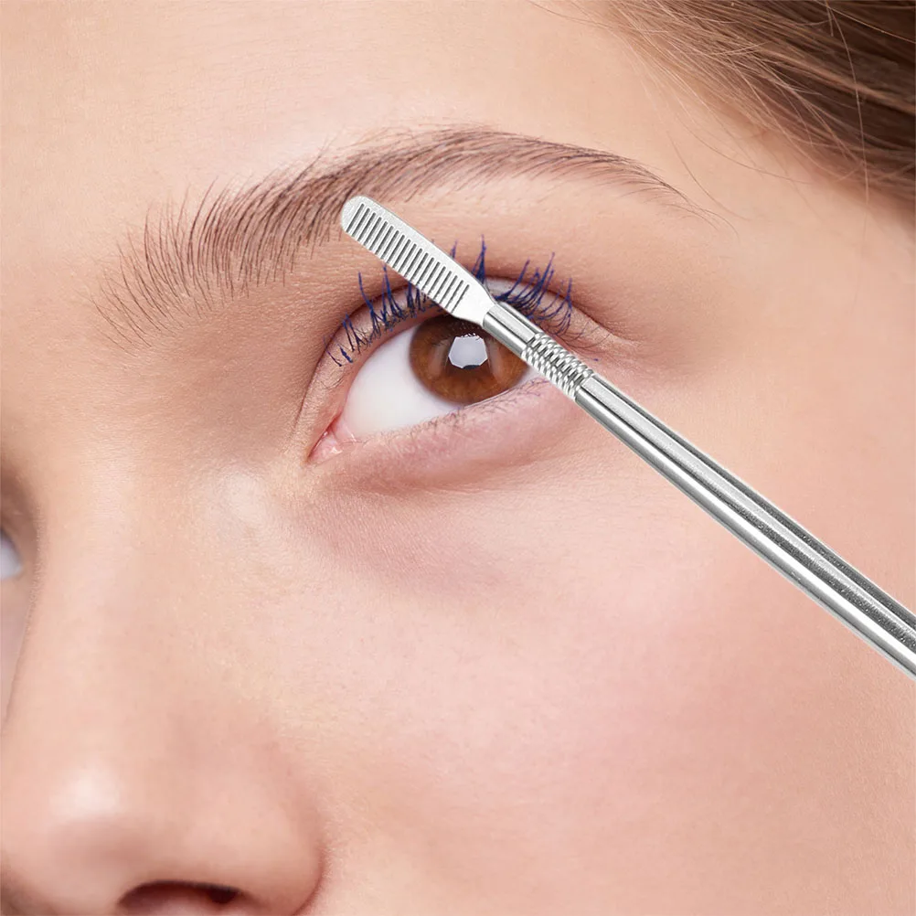 

2pcs Eyelash Curler Tool with Comb Separator Stainless Steel Refills for Lashes Care Easy to Use Bright Eyes Effect