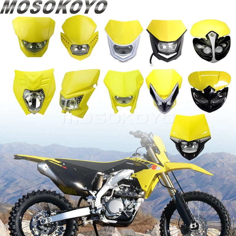 Motorcycles Dirt Bike Dual Sport Enduro Motocross Headlight Fairing for Suzuki Kawasaki Honda Yamaha YZ XT WR TTR Headlamp 12V