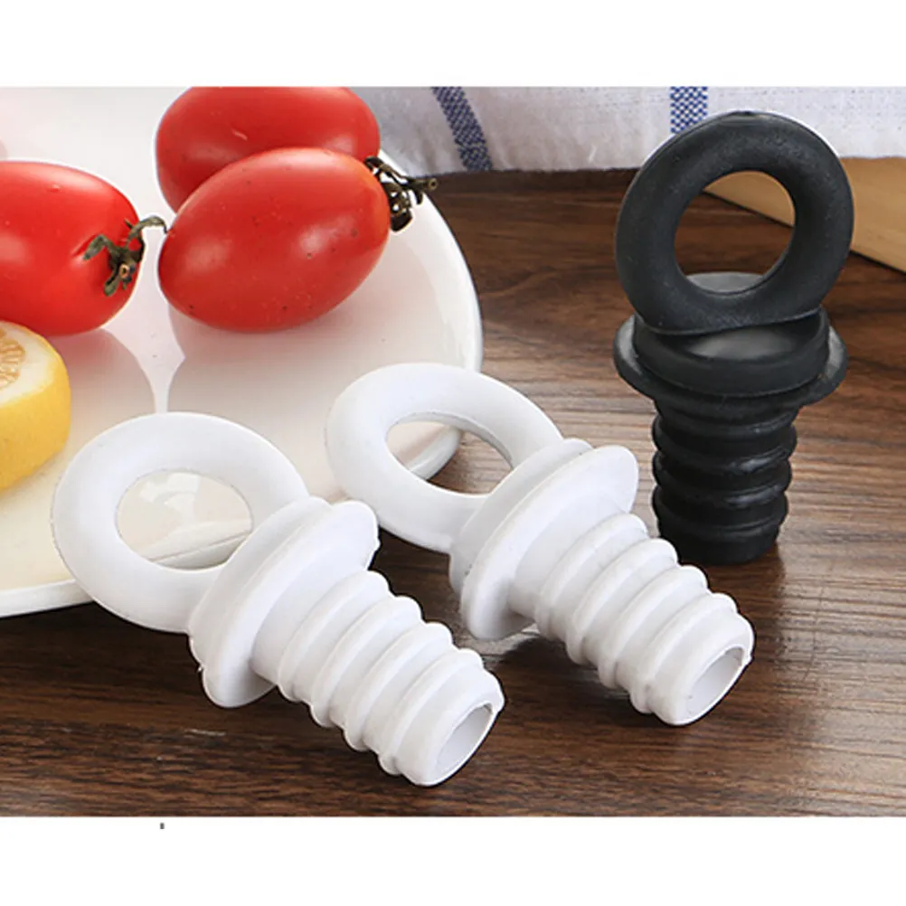 5Pcs Silicone Wine Bottle Stopper Air-Tight Leak-Proof Oxidation Prevention Freshness Preserver for Home Bar Party Easy Pull