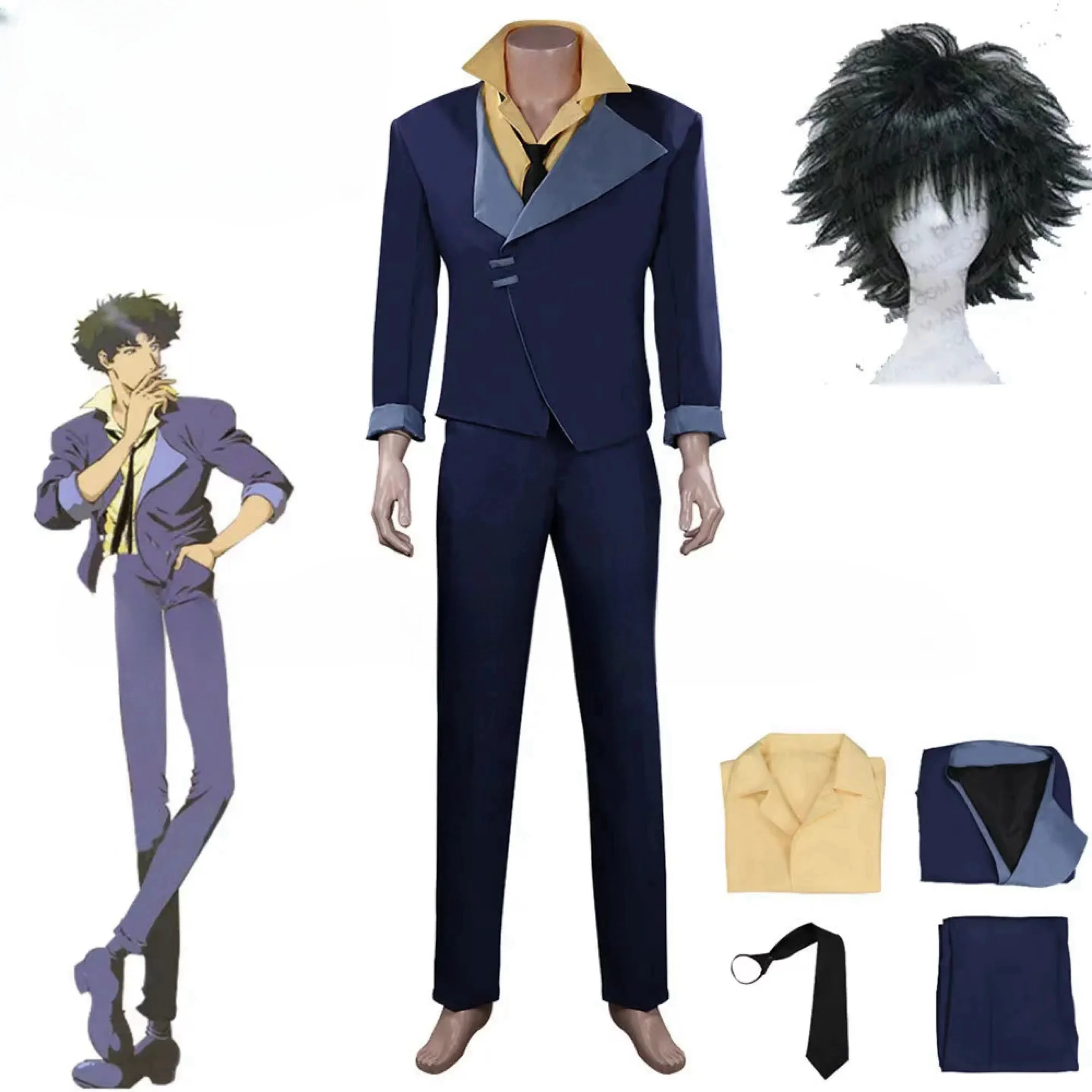 Anime Cowboy Bebop Spike Spiegel Cosplay Costume Uniform Suit Halloween Carnival Outfits