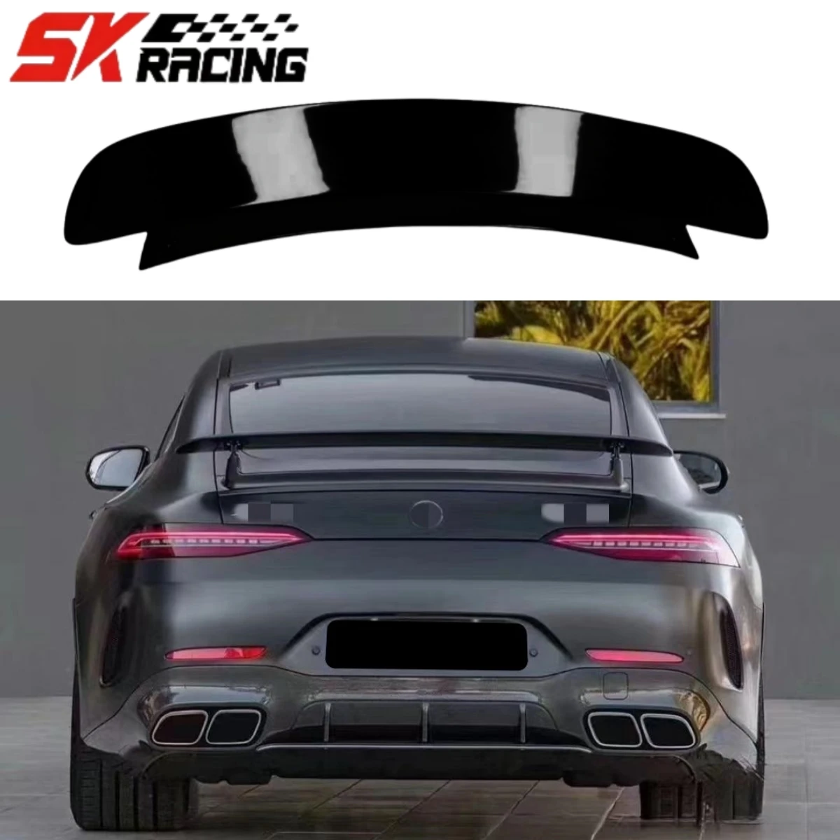 

Глянцевый черный Задний спойлер FRP крыло подходит для 2015-2021 Benz AMG GTR GT63 GT63S GT50 GT53 Стандартный декоративный Комплект крыльев