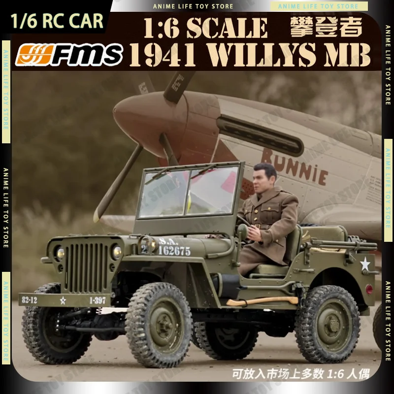 

1/6 Scale FMS Climber Remote Control Car 1941 Willys MB 4WD Electric Off Road RC Car Rock Crawler For Outdoor Boy Education Gift
