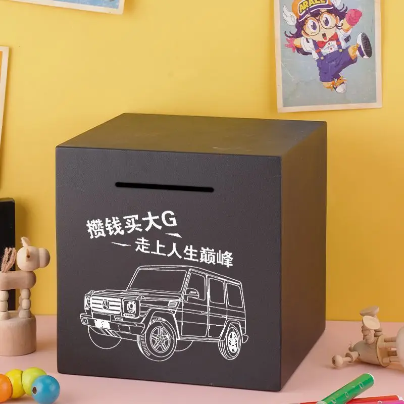 The Stainless Steel Piggy Bank Can Only Enter and Exit The High-value Large-capacity Savings Box for Children Boys and Girls