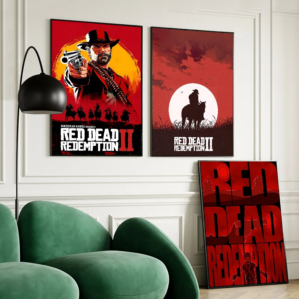 Game TV-Red-Dead-Redemption 2 Good Quality Prints and Posters Waterproof Paper Sticker Coffee House Bar Posters Wall Stickers